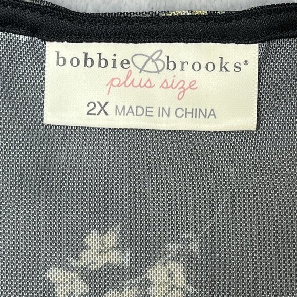 Bobbie Brooks‎ Mesh Floral Tank Top Plus Size 2X Sleeveless Lined Whimsygoth - Picture 2 of 8